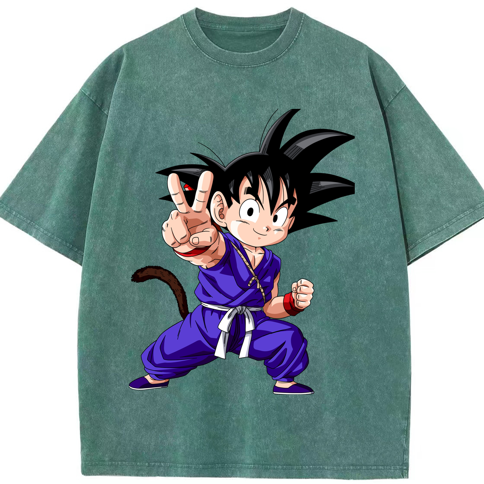 （画像用） ドラゴンボール 孫悟空（そん ごくう）Son Goku カカロット DRAGON BALL Kakarotto 綿100% ヴィンテージ風 半袖Tシャツ（フロントプリント）